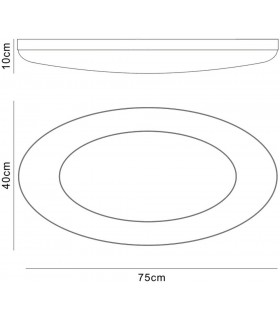 Flush Ceiling 40W LED 3000K, 3200lm, Polished Chrome, Frosted Acrylic - 2