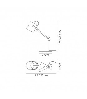 Table Task Lamp with White Shade 1 Light E27, Matt White, Beech with Ivory White Shade - 2