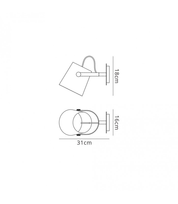 Wall Lamp with Black Shade 1 Light E27, Matt Black, Beech with Black Shade - 2