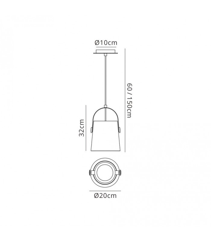Ceiling Pendant with Black Shade 1 Light E27, Matt Black, Beech with Black Shade - 2