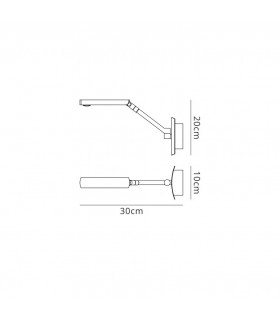 Wall Lamp 1 Light 7W LED 3000K, 600lm, Matt White, Polished Chrome - 2