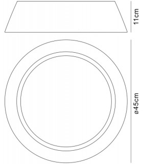 Flush Ceiling, 3 Light E27, 45cm, White Acrylic with Ivory White Shade - 2