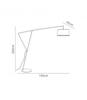 Arch Floor Lamp E27 with Black Shade, Black, Polished Chrome - 2