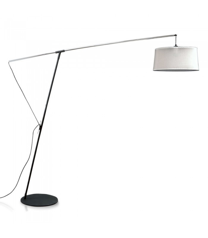 Arch Floor Lamp E27 with Black Shade, Black, Polished Chrome - 3