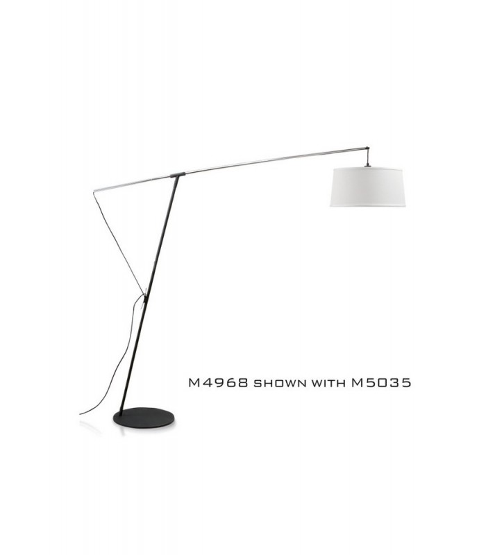 Arch Floor Lamp E27 with Black Shade, Black, Polished Chrome - 4