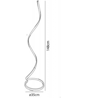 Floor Lamp 22W LED 3000K, 1800lm, Dimmable, Silver, Frosted Acrylic, Polished Chrome - 2