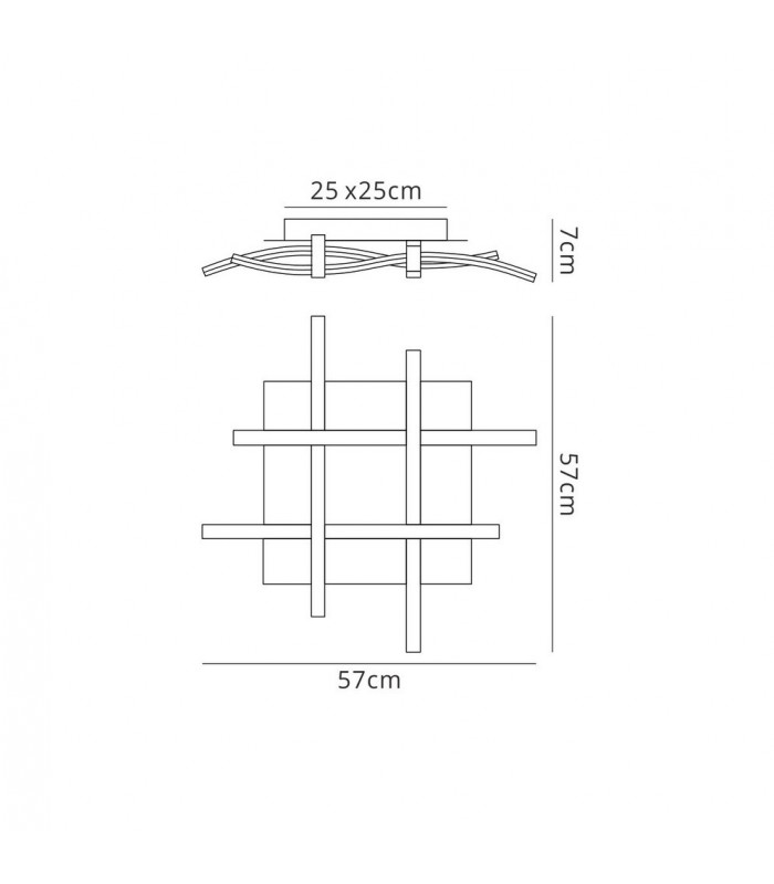 Semi Flush Ceiling 34W LED 3000K, 2600lm, Silver, Frosted Acrylic, Polished Chrome - 2