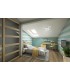 Flush Ceiling 40W LED 4 Looped Arms 3000K, 3100lm, Silver, Frosted Acrylic, Polished Chrome - 3