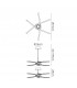 Semi Flush Ceiling 45W LED Curved Arms 3000K, 3150lm, Dimmable, Silver, Frosted Acrylic, Polished Chrome - 2