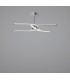 Semi Flush Ceiling 45W LED Curved Arms 3000K, 3150lm, Dimmable, Silver, Frosted Acrylic, Polished Chrome - 5