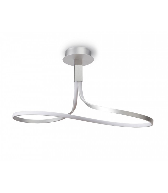 Semi Flush Ceiling 40W LED 3000K, 3200lm, Dimmable Silver, Frosted Acrylic, Polished Chrome - 3