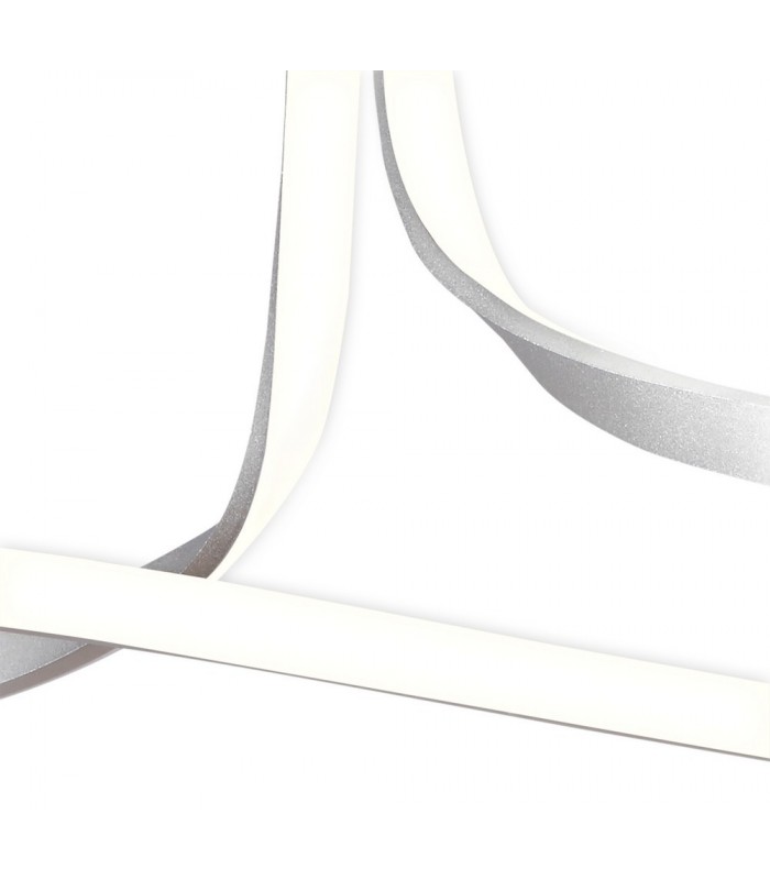 Semi Flush Ceiling 40W LED 3000K, 3200lm, Dimmable Silver, Frosted Acrylic, Polished Chrome - 6
