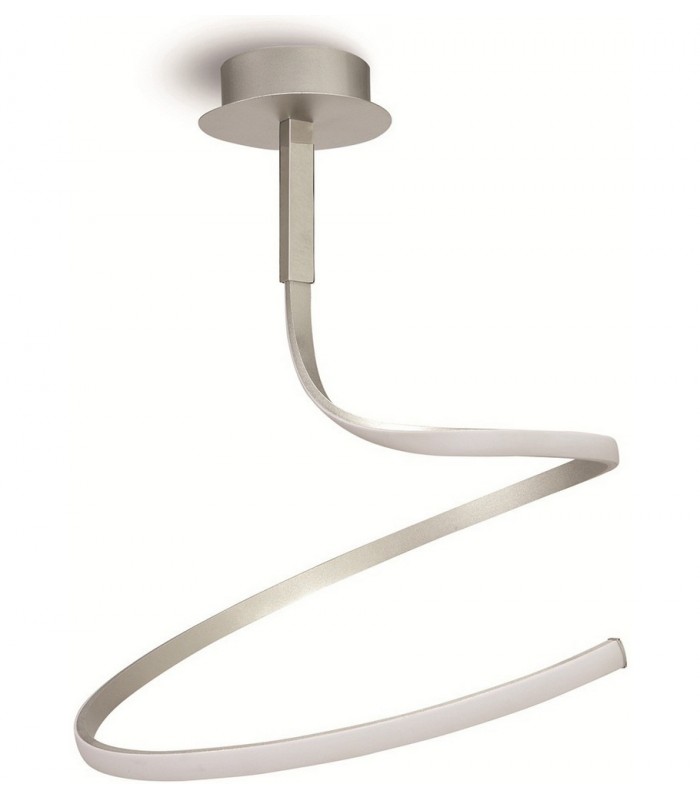 Semi Flush Ceiling 30W LED 3000K, 2400lm, Dimmable Silver, Frosted Acrylic, Polished Chrome - 3