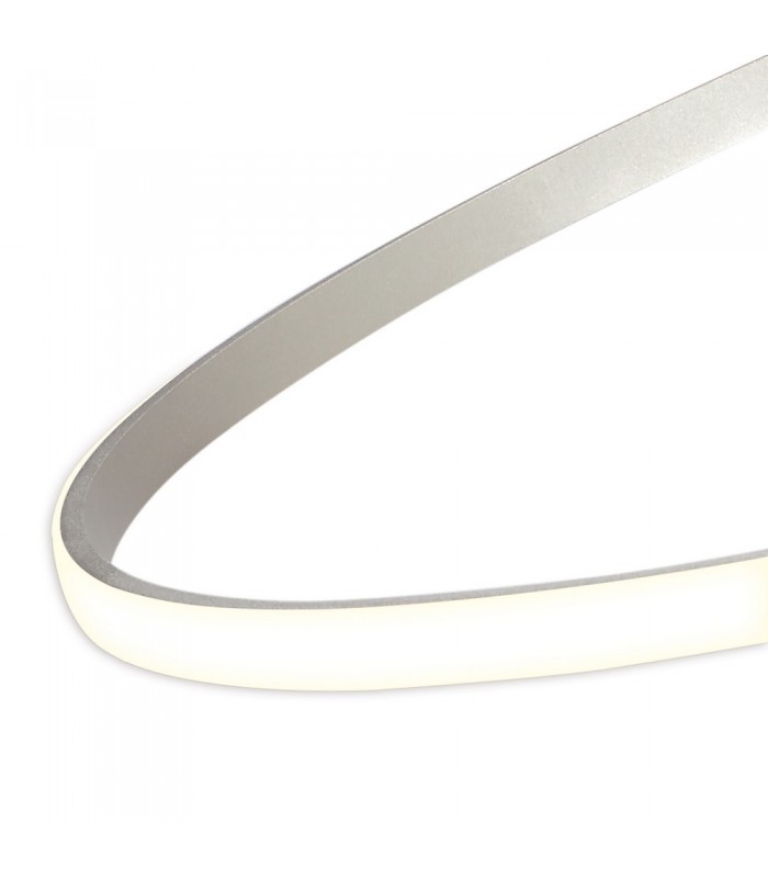 Semi Flush Ceiling 30W LED 3000K, 2400lm, Dimmable Silver, Frosted Acrylic, Polished Chrome - 6