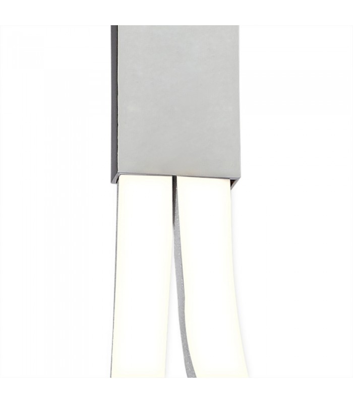 Semi Flush Ceiling Tall 40W LED 3000K, 3200lm, Dimmable Silver, Frosted Acrylic, Polished Chrome - 5