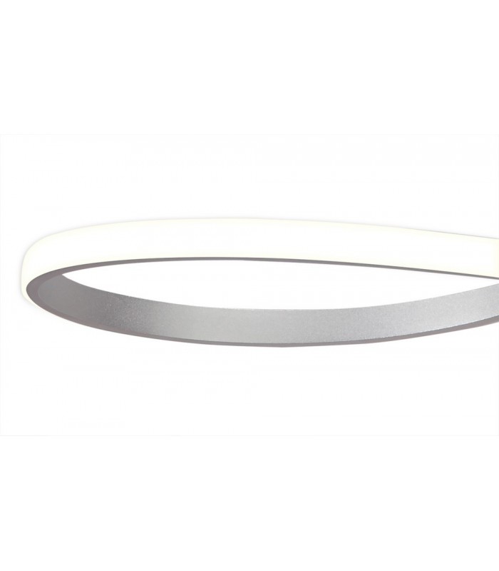 Semi Flush Ceiling Tall 40W LED 3000K, 3200lm, Dimmable Silver, Frosted Acrylic, Polished Chrome - 7