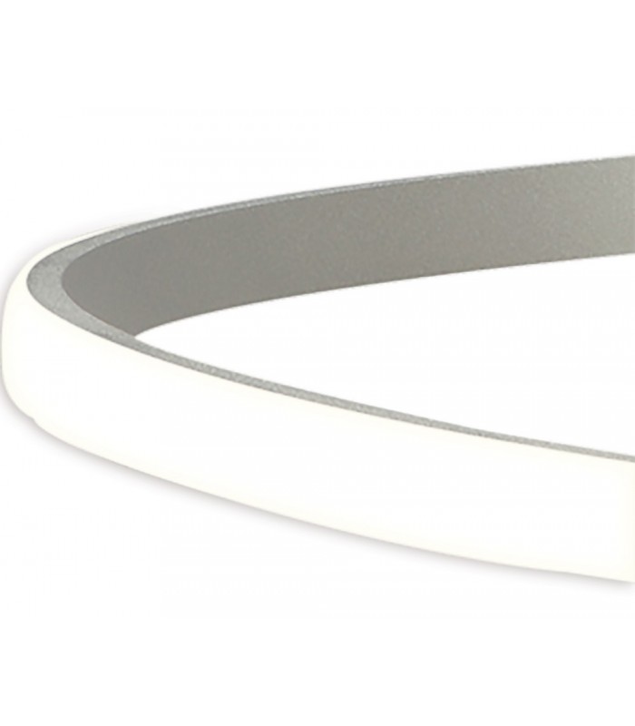 Semi Flush Ceiling 50W LED 3000K, 4000lm, Dimmable Silver, Frosted Acrylic, Polished Chrome - 7