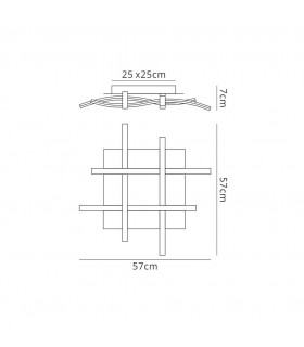 Ceiling 34W LED 3000K, 2600lm, Dimmable Silver, Frosted Acrylic, Polished Chrome - 2