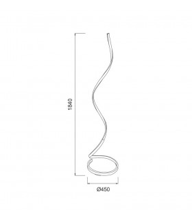 Floor Lamp 22W LED 3000K, 1800lm, Dimmable Silver, Frosted Acrylic, Polished Chrome - 2