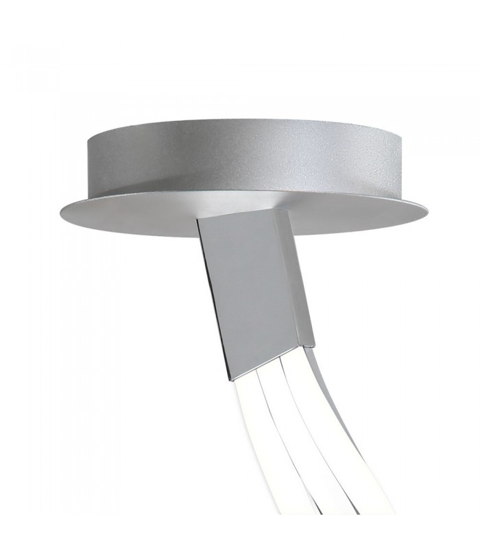 Semi Flush Ceiling 80W LED 3000K, 6200lm, Silver, Frosted Acrylic, Polished Chrome - 4