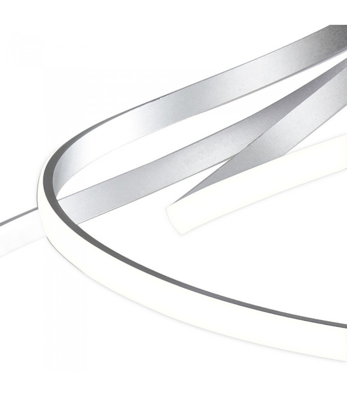 Semi Flush Ceiling 80W LED 3000K, 6200lm, Silver, Frosted Acrylic, Polished Chrome - 6