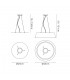 Ceiling Pendant Kit 43cm, Polished Chrome, White Acrylic - 2