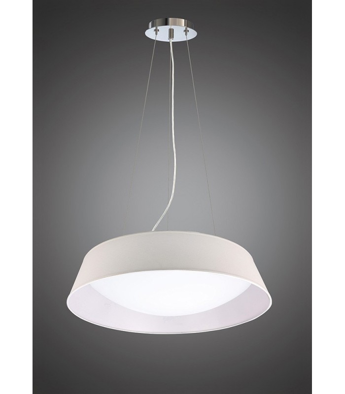 Ceiling Pendant Kit 59cm, Polished Chrome, White Acrylic - 8