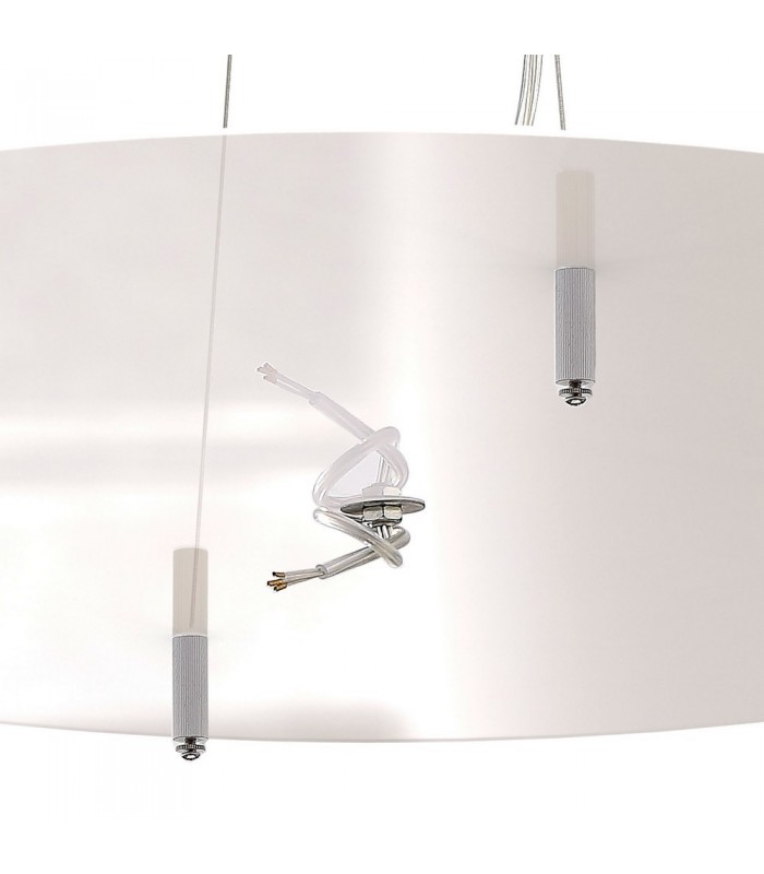 Ceiling Pendant Kit 90cm, Polished Chrome, White Acrylic - 7
