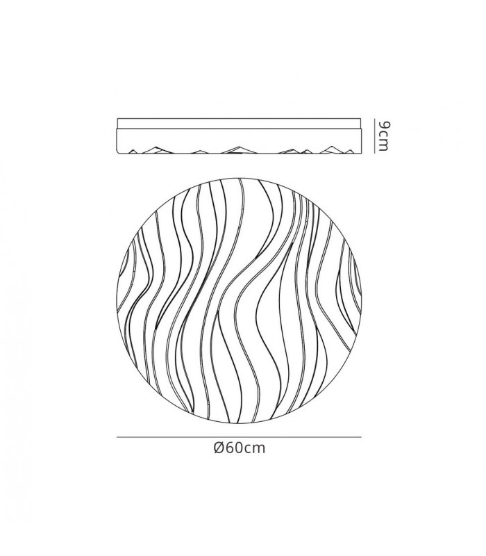 Flush Ceiling Light Large Round 45W LED IP44 3000K, 4050lm, Matt White, White Acrylic - 2