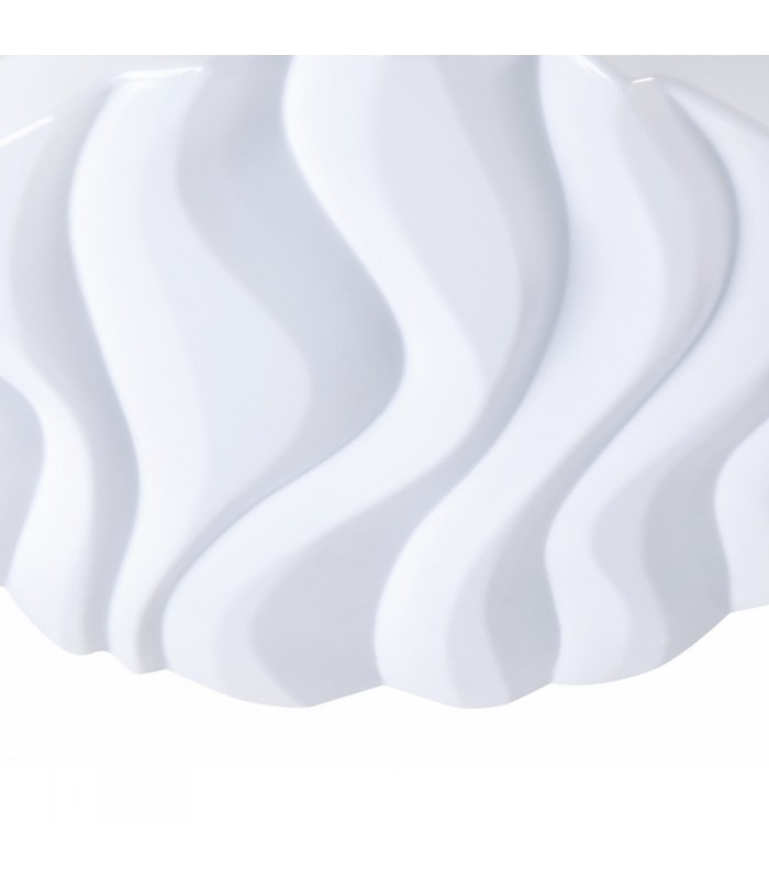 Flush Ceiling Light Large Round 45W LED IP44 3000K, 4050lm, Matt White, White Acrylic - 3