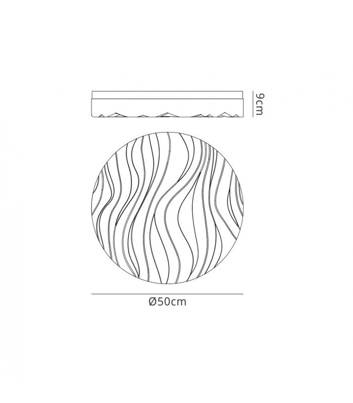 Flush Ceiling Light Medium Round 36W LED IP44 3000K, 3240lm, Matt White, White Acrylic - 2