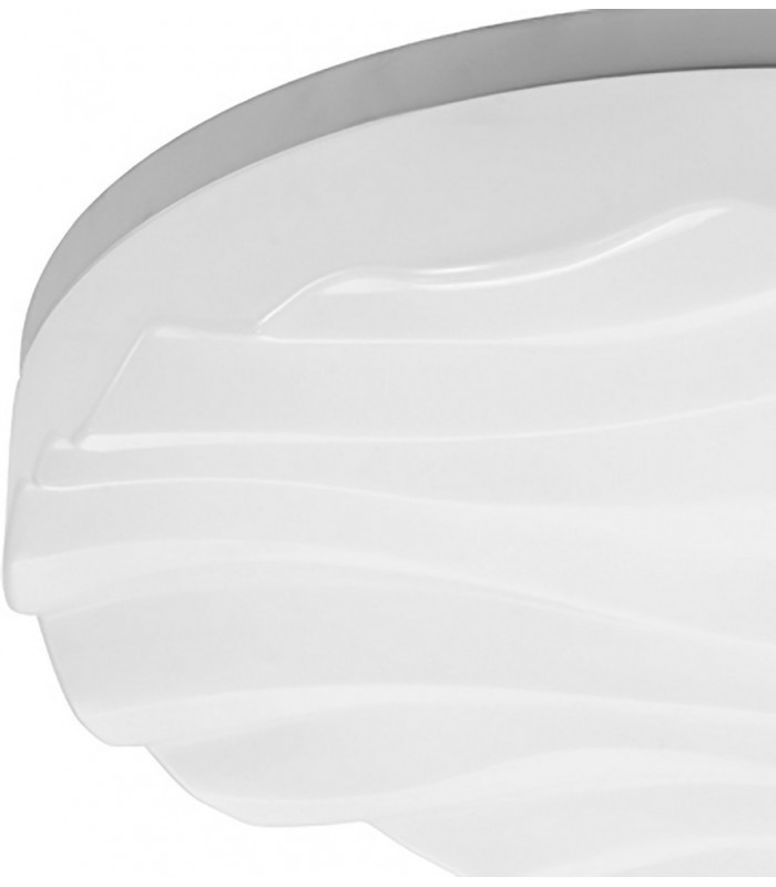 Flush Ceiling Light Medium Round 36W LED IP44 3000K, 3240lm, Matt White, White Acrylic - 4