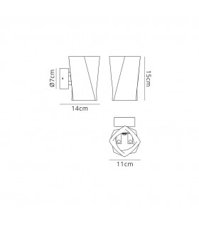 Wall Lamp 2 Light G9, Cement, Matt Black - 2