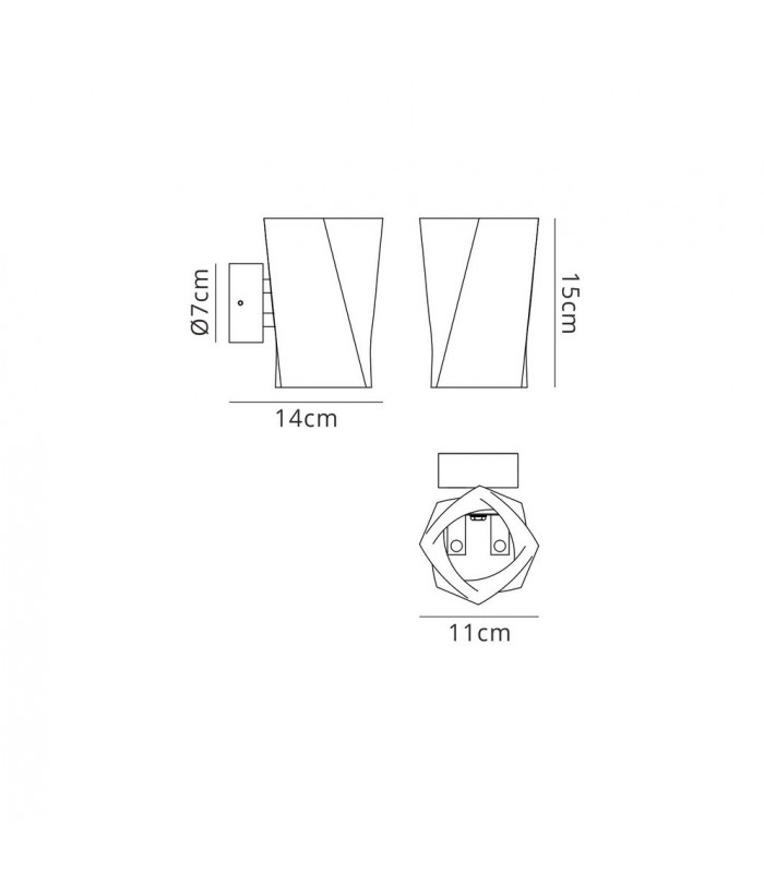 Wall Lamp 2 Light G9, Cement, Matt Black - 2