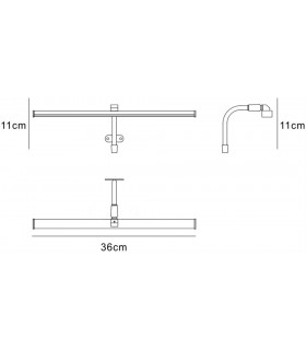 Wall Lamp 7W LED Chrome IP44 4000K, 420lm, Silver, Frosted Acrylic, Polished Chrome - 2