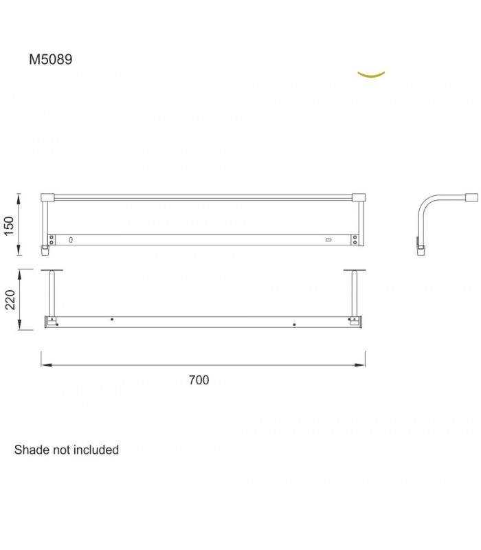 Wall Lamp 12W LED Big Wave IP44 4000K, 950lm, Silver, Frosted Acrylic, Polished Chrome - 2
