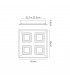 Flush Light 36cm Square 24W LED 4000K, 1350lm, Polished Chrome, Sand Diamond - 2