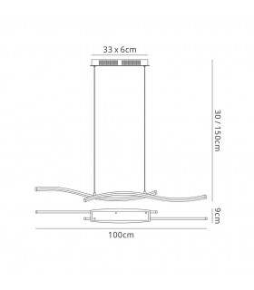 Ceiling Pendant 23W LED Satin Nickel, Polished Chrome 3000K, 1631lm, - 2