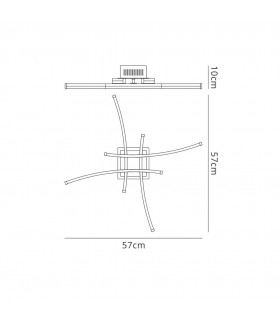 Flush Ceiling 26W LED Satin Nickel, Polished Chrome 3000K, 1800lm, - 2