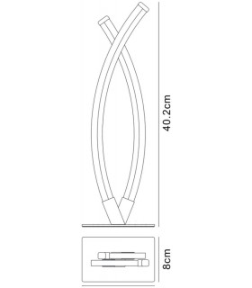 Table Lamp 11W LED Satin Nickel, Polished Chrome 3000K, 784lm, - 2