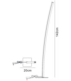 Floor Lamp 23W LED Satin Nickel, Polished Chrome 3000K, 1590lm, - 2