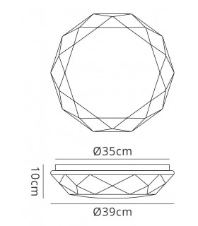 Flush Ceiling 21W LED 3000K, 2100lm, White Acrylic - 2