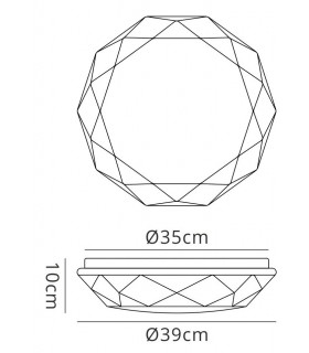 Flush Ceiling 21W LED 5000K, 2100lm, White Acrylic - 2