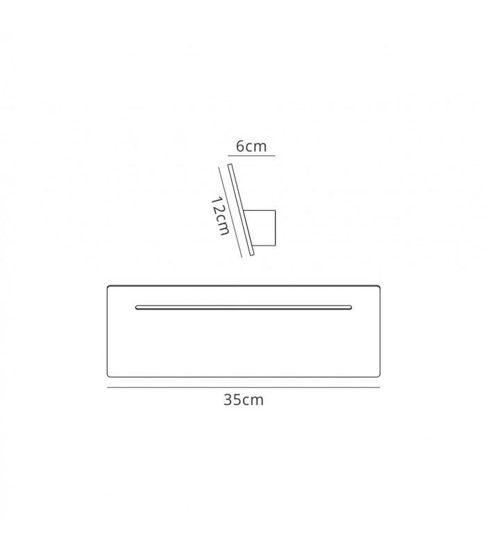 Wall Lamp Rectangular 8W LED 4000K, 720lm, White - 2