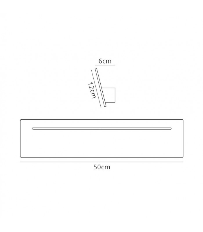 Wall Lamp Rectangular 12W LED 4000K, 1080lm, White - 2