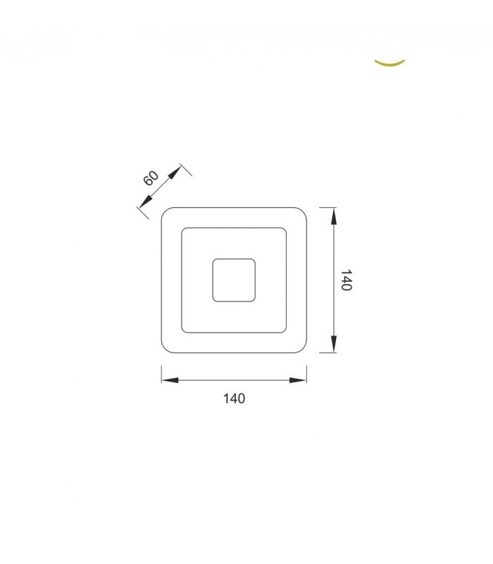 Wall Lamp 14cm Square 4W LED 4000K, 360lm, Aluminium, Acrylic - 2