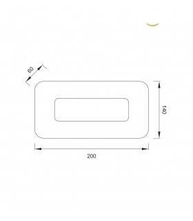 Wall Lamp Rectangular 6W LED 4000K, 540lm, Aluminium, Acrylic - 2