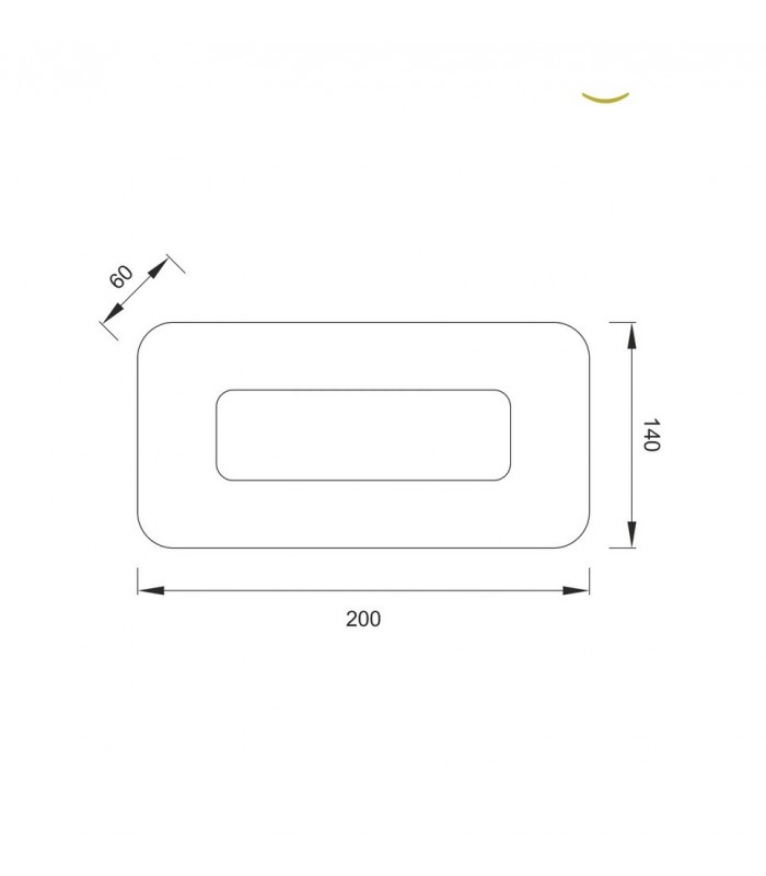 Wall Lamp Rectangular 6W LED 4000K, 540lm, Aluminium, Acrylic - 2