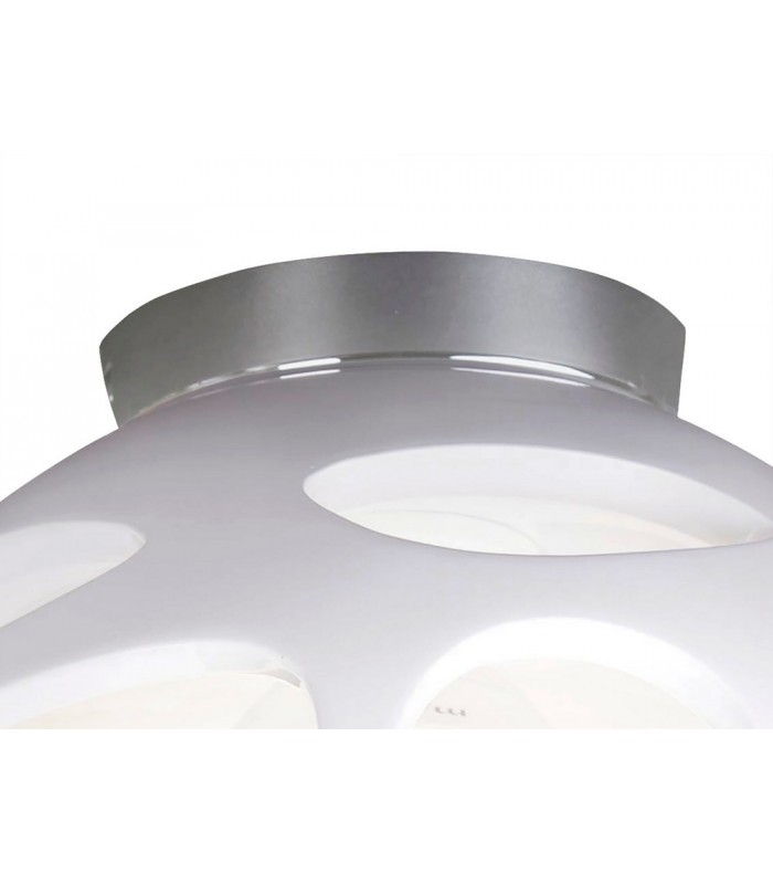 Ceiling 1 Light E27, Gloss White, Polished Chrome - 3