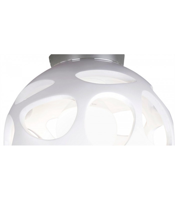 Ceiling 1 Light E27, Gloss White, Polished Chrome - 4